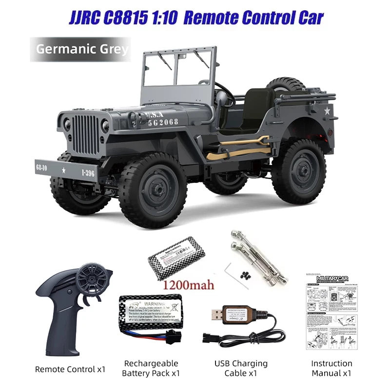 

1: 10 RC CAR JJRC C8815 Jeep Off Road Vehicle MB Multi Purpose Vehicle War Transport Vehicle 4WD Simulation Climbing Rc Truck