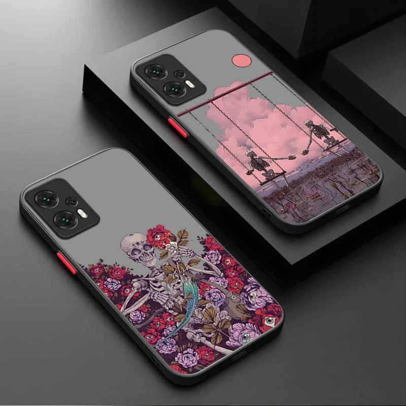 رومانسية الحب القلب الغروب الجمجمة قضية الهاتف ل Xiaomi 14T 13T 12T 11T 10T 9T برو Mi 14 13 12 10 11 لايت 5G NE غطاء مقاوم للصدمات