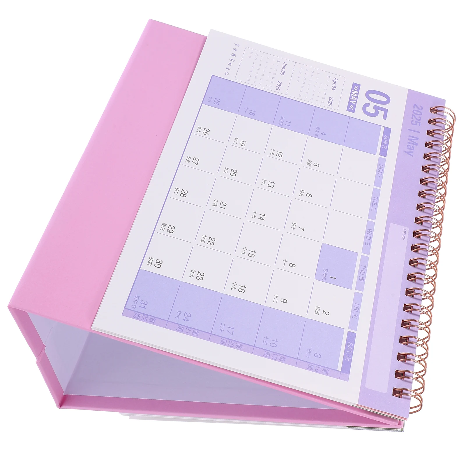 

Desktop Calendar 2025 Small Standing Spiral Paper Flip Weekly Daily Planner Business Schedule Table Top Holiday Office