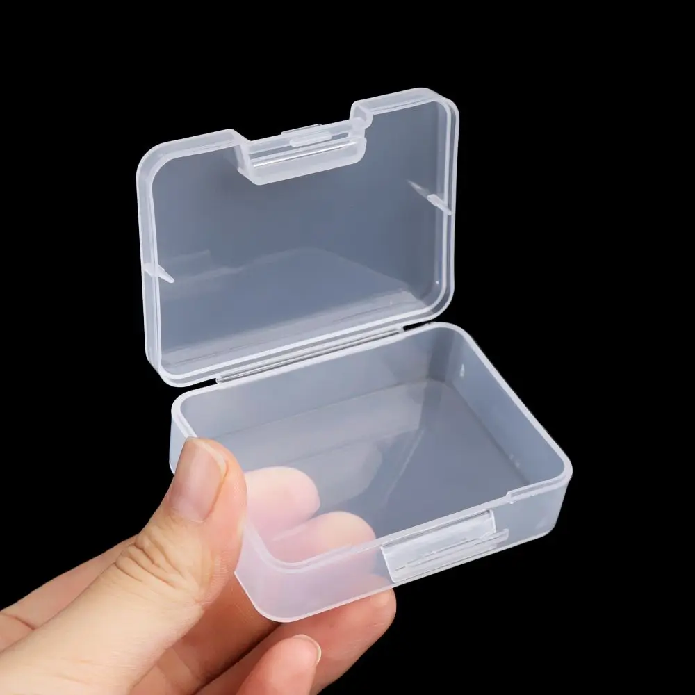 Caja de almacenamiento de plástico transparente cuadrada pequeña para joyería, suministros de almacenamiento para el hogar, bordado de diamantes, píldora de cuentas artesanales, 4 tamaños