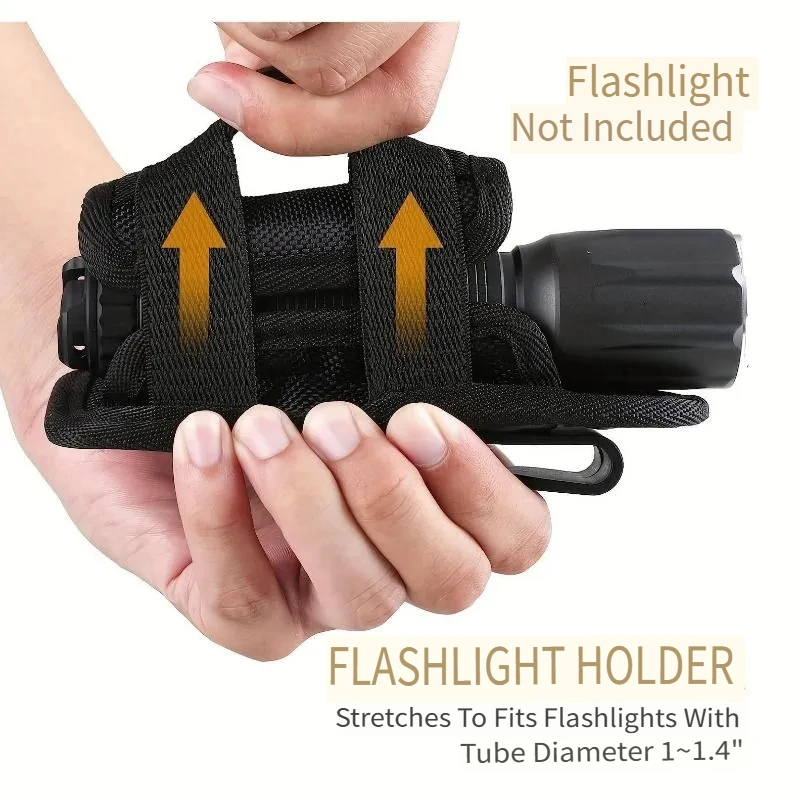 Tactical Flashlight Holster 360° Rotatable Belt Bag Hunting Lighting Outdoor Survival Kit Flashlight Pouch for Camping Hiking