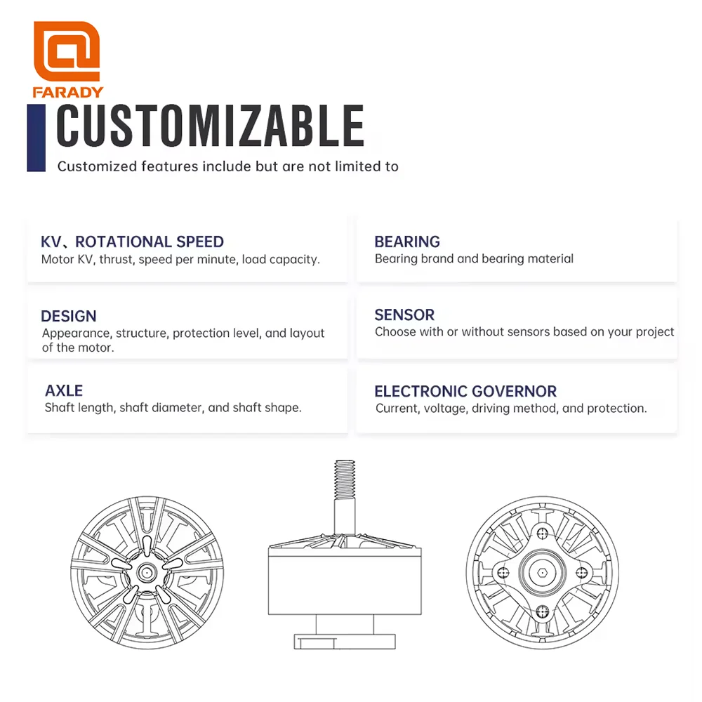 محرك Faradyi ذو جودة رائعة 4214 محرك بدون طيار بدون فرشاة 600KV 400kv محركات الطائرة بدون طيار لسباق الطائرات بدون طيار Fpv الرحلات الهوائية