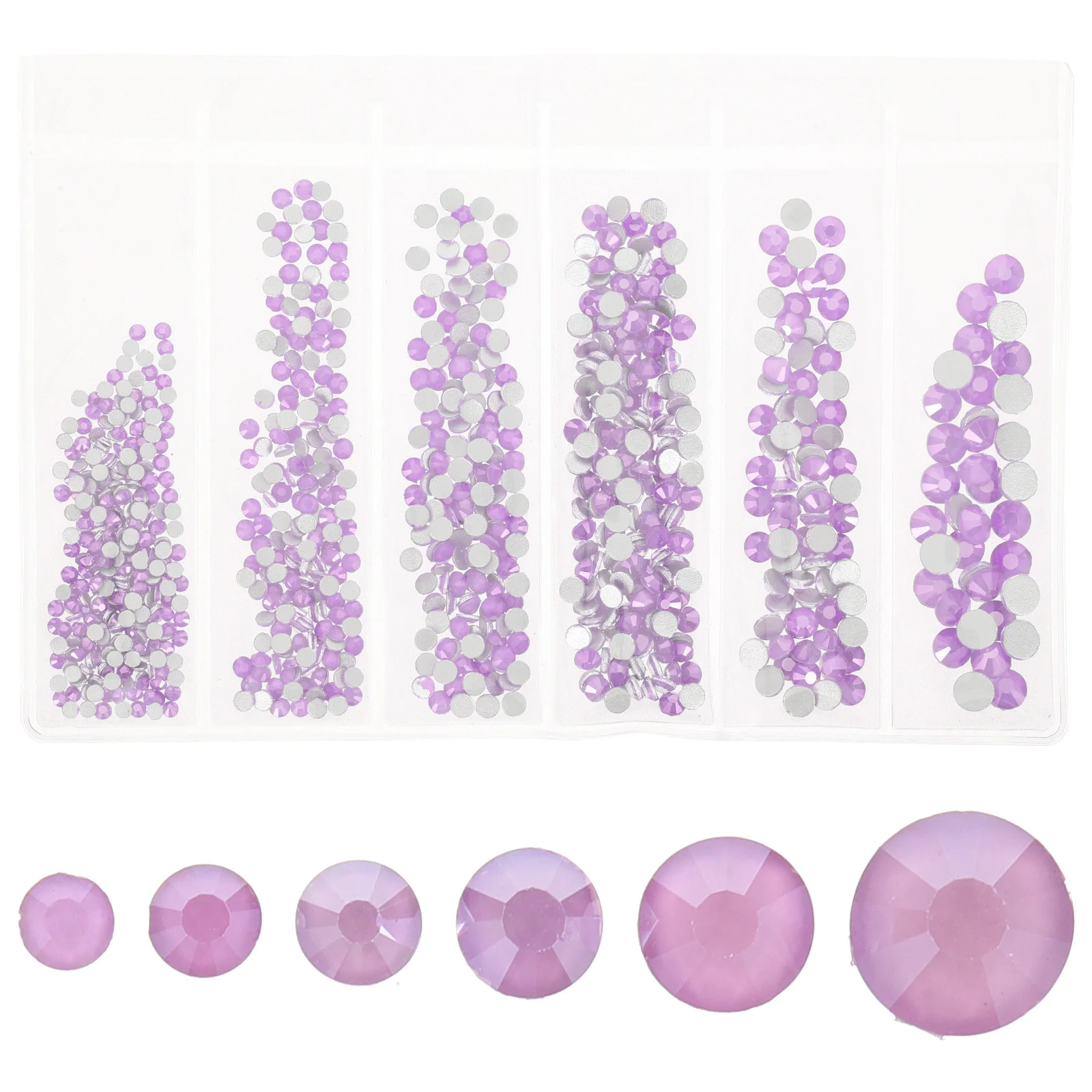 820 szt. Szklane cyrkonie z płaskim spodem, różne rozmiary, do paznokci akrylowych, dekoracji biżuterii DIY, prezent na Walentynki, zestaw cyrkonii do zdobienia paznokci, małe.