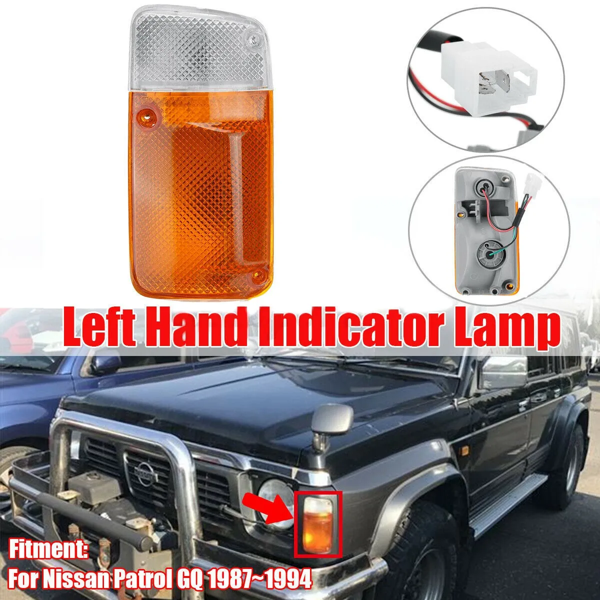 Left Corner Light Indicator Signal Lamp Replace for Nissan Patrol GQ Y60 1987-1994 B6125-01J00