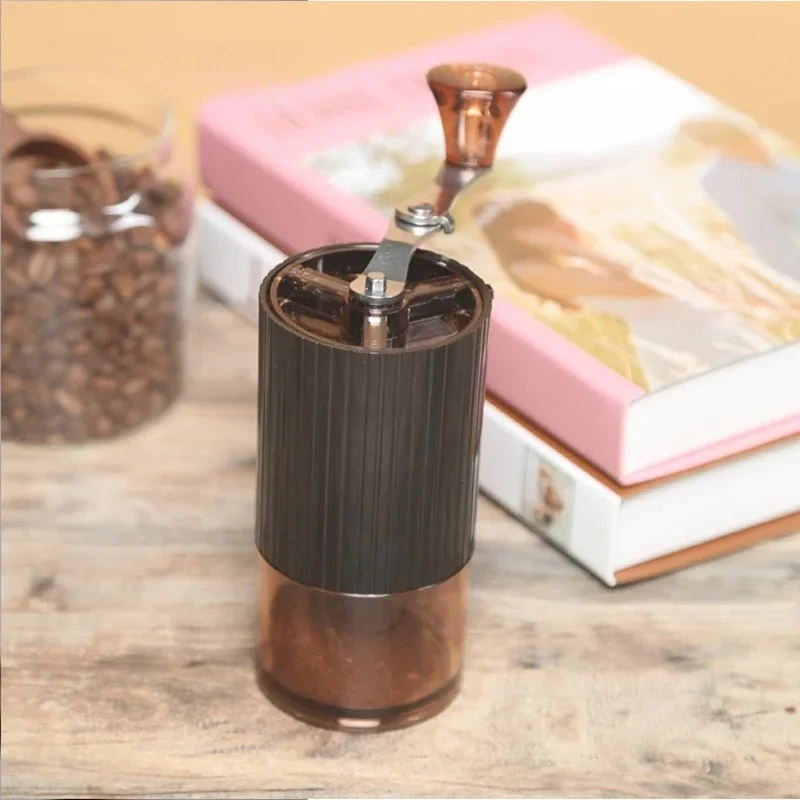 

Mini hand cranked coffee machine, resin jar, novice grinder, portable travel, home use, outdoor camping, manual equipment