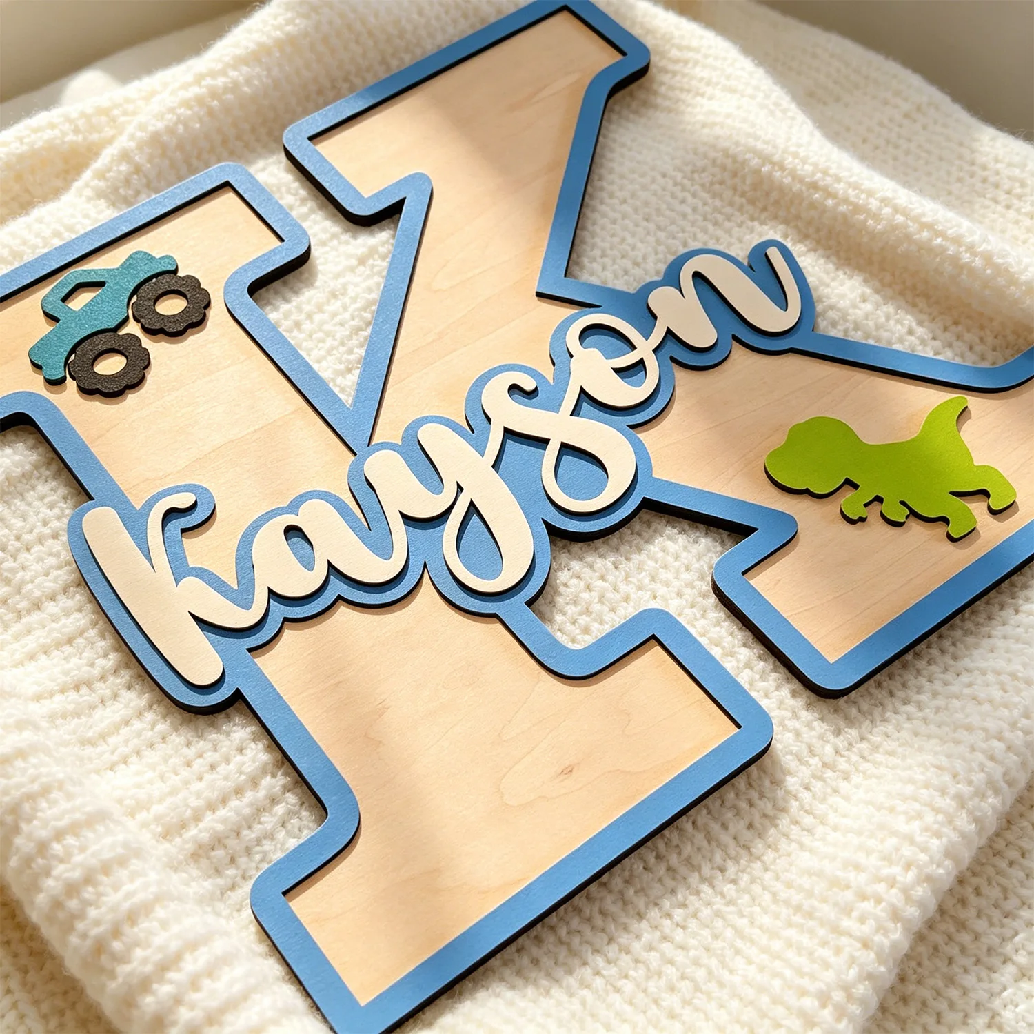 1pc Wooden Surname Brand with  - مراجعة Home Decor Brand وسعره