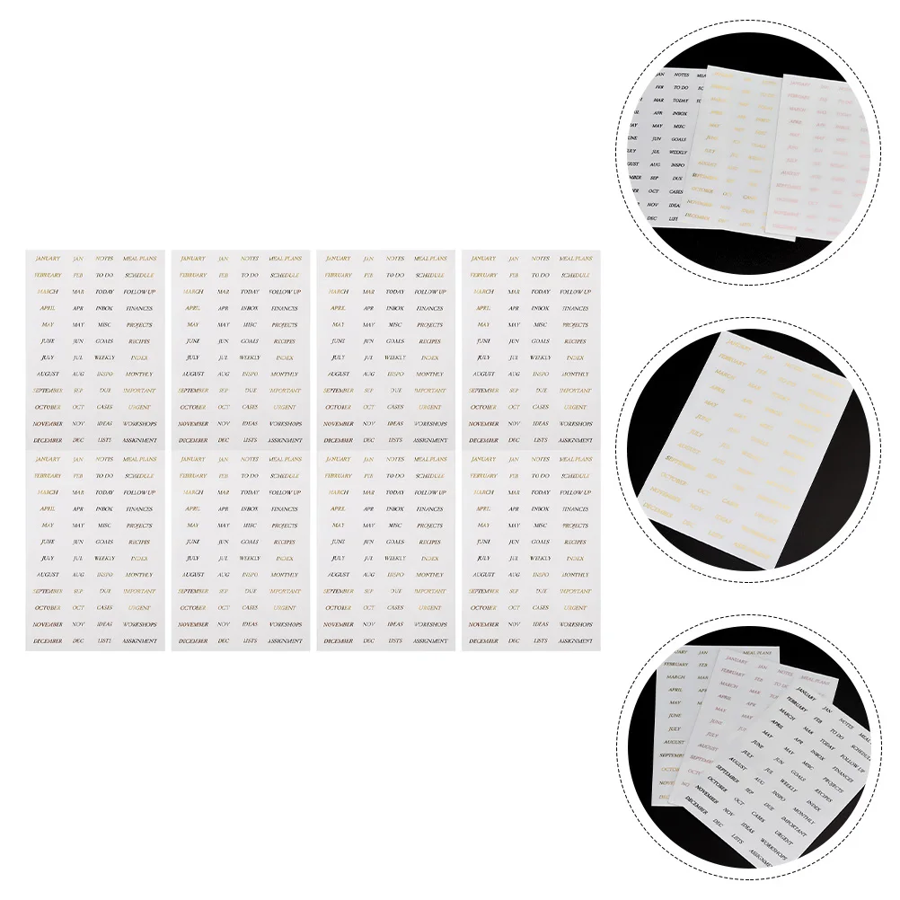 

Gold Foil Stickers Bright Smooth Surface For Diy Scrapbook Decoration English Word Decals Notebook Journaling