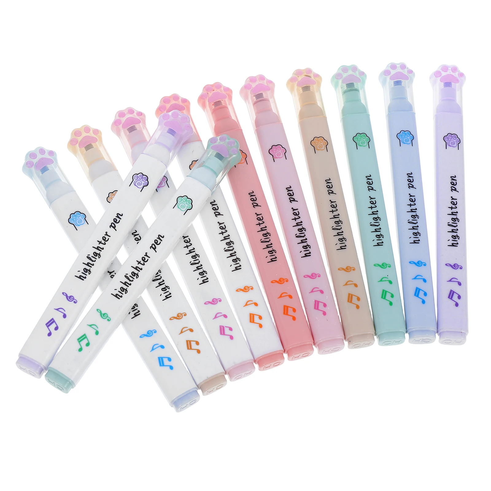 12 قطعة من أقلام التحديد اللطيفة على شكل مخلب القط باستيل المرح للنساء، مستلزمات مكتبية للمدرسة والمكتب #5