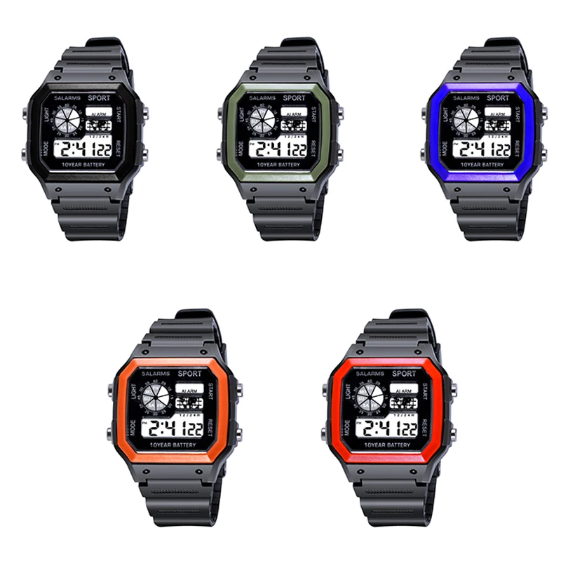 Student elektronische Uhr mehrfarbige LED Digitaluhr quadratische Sport wasserdichte wirst watch Uhr Kinder Geburtstags geschenk relógio