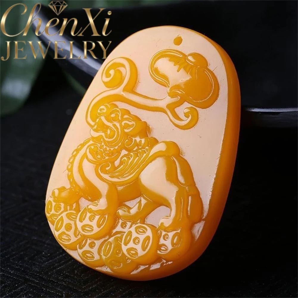 

High-End Natural Hetian Yellow Jade Pixiu Treasure Offering Pendant Luxury Quality Fashion Fine Jewelry Exquisite Elegant Charms