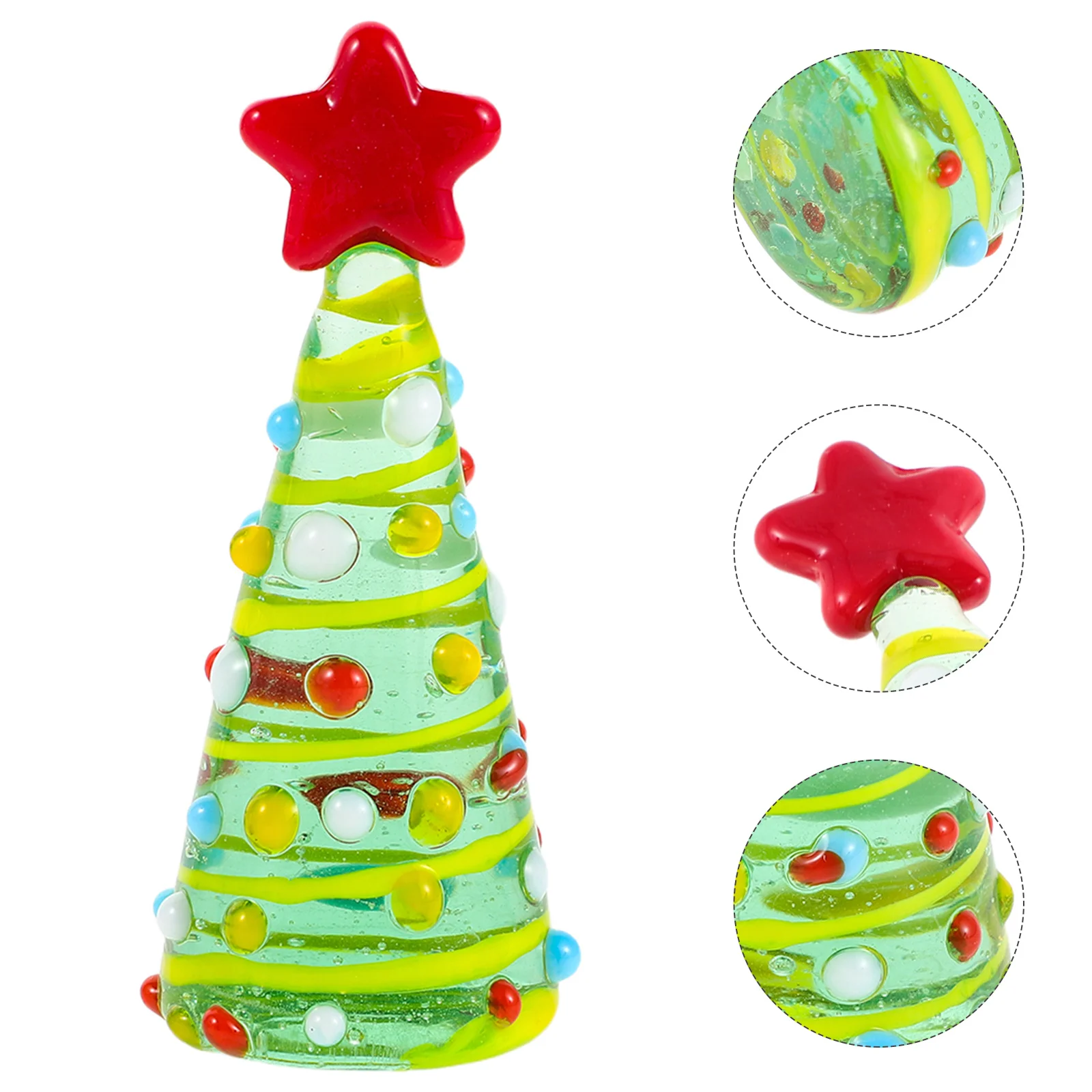 

Compact Glass Christmas Tree Ornament for Mantel Table Desk Decor - Elegant Holiday Indoor Festival Party Decoration Accessory