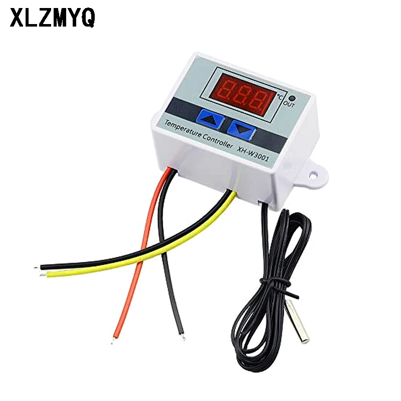 10pcs W3001 Digital LED Temperature Controller Thermostat Switch Probe Thermometer XH-W3001 12V/24V/110V/220V Thermostat Sensor