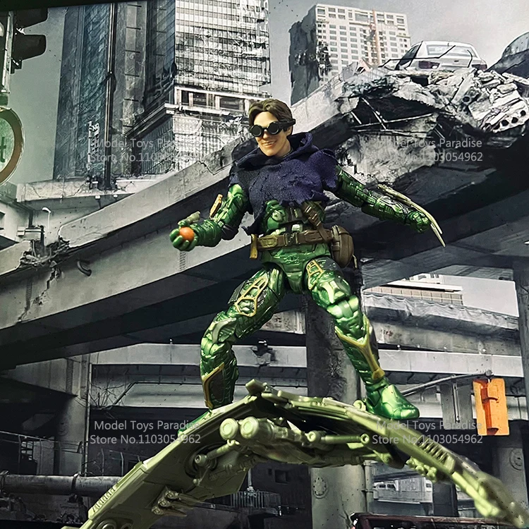 1/12 homens soldado verde goblin super herói pulôver com capuz danificado ajuste 6 polegadas ml figura de ação corpo