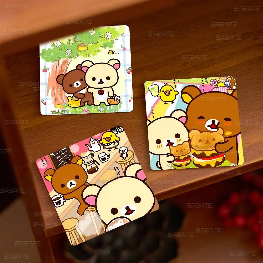 Cute Cartoon Anime Rilakkuma PVC Refrigerator Magnets Heat Transfer Printing Fridge Sticker For Home Kitchen Decor