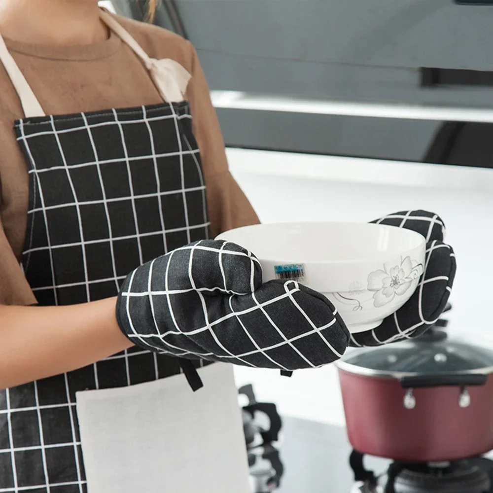 1PC Insulated Gloves For Baking High Temperature Microwave Oven Durable Gloves Kitchen Cooking Heat-Resistant  Cotton Gloves New