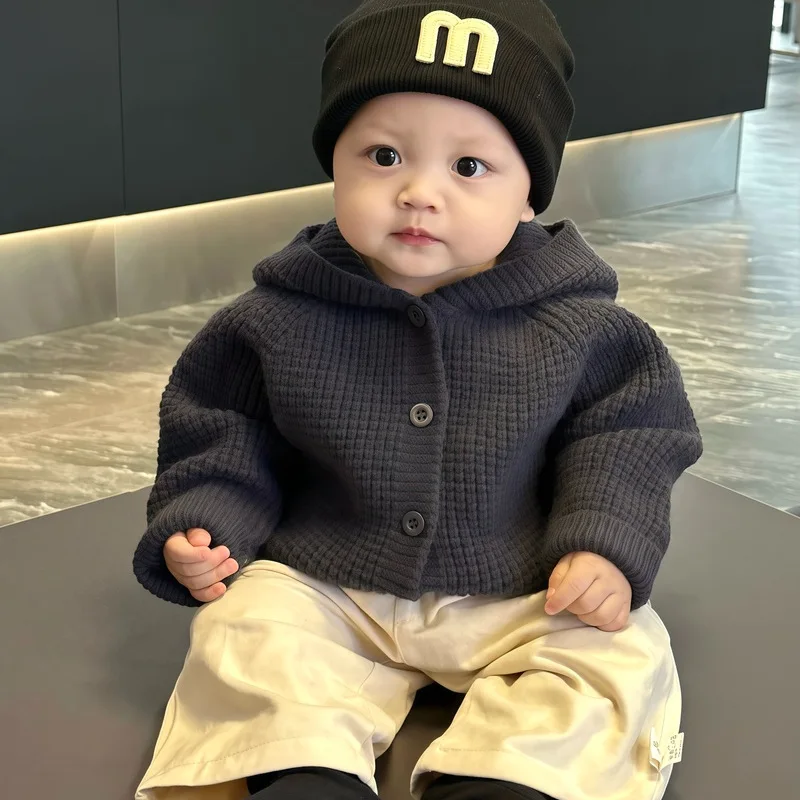

Korean Children's Clothing Baby Clothes Korean Autumn and Winter Cardigan Boys and Girls Lazy Casual Knitted Versatile Coat