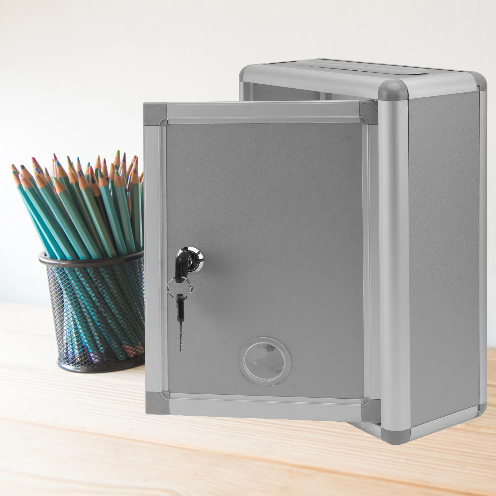 

Small Suggestion Box Aluminium Alloy Mailbox Wall Hanging Decorative Post Box For Home Office Secure Mail Storage