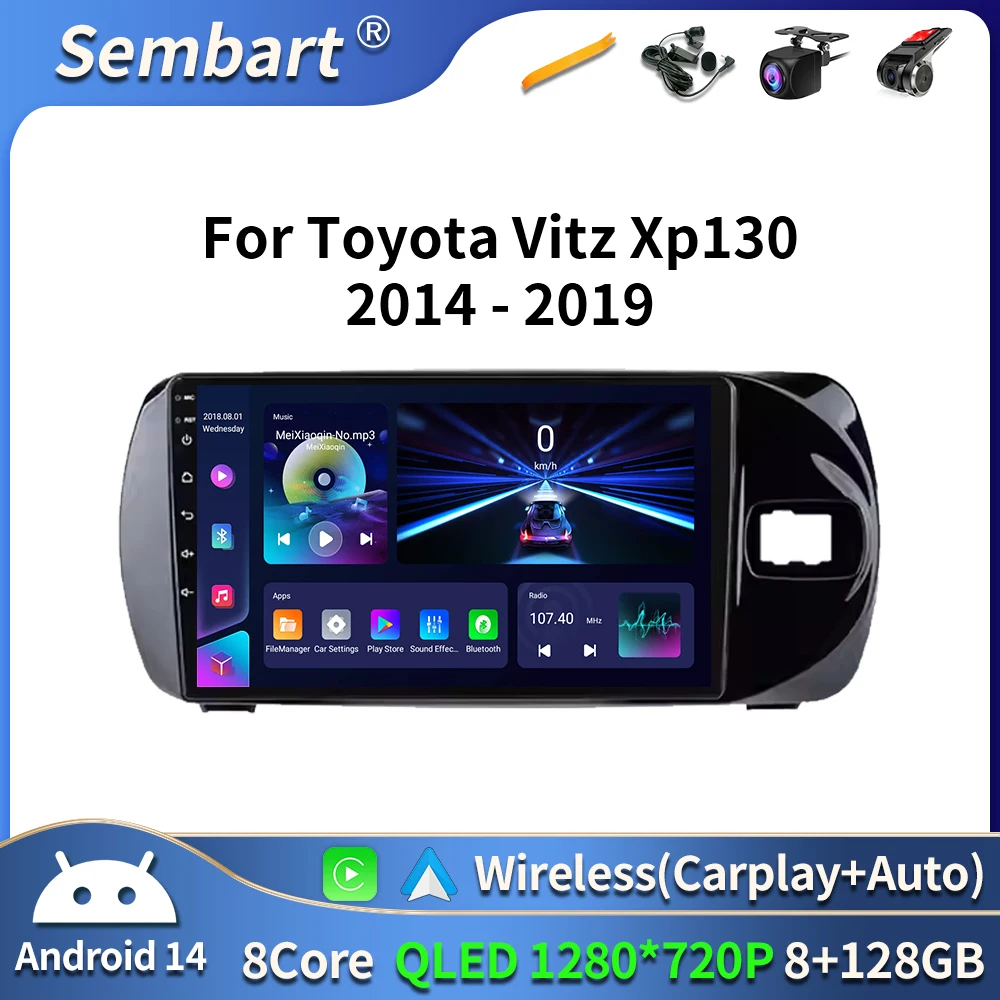 Android 16 For Toyota Vitz 3 XP 130 2014 - 2019 Multimedia Car Vehicle Monitor Video Player Auto Radio Navigation Radio Dash Cam