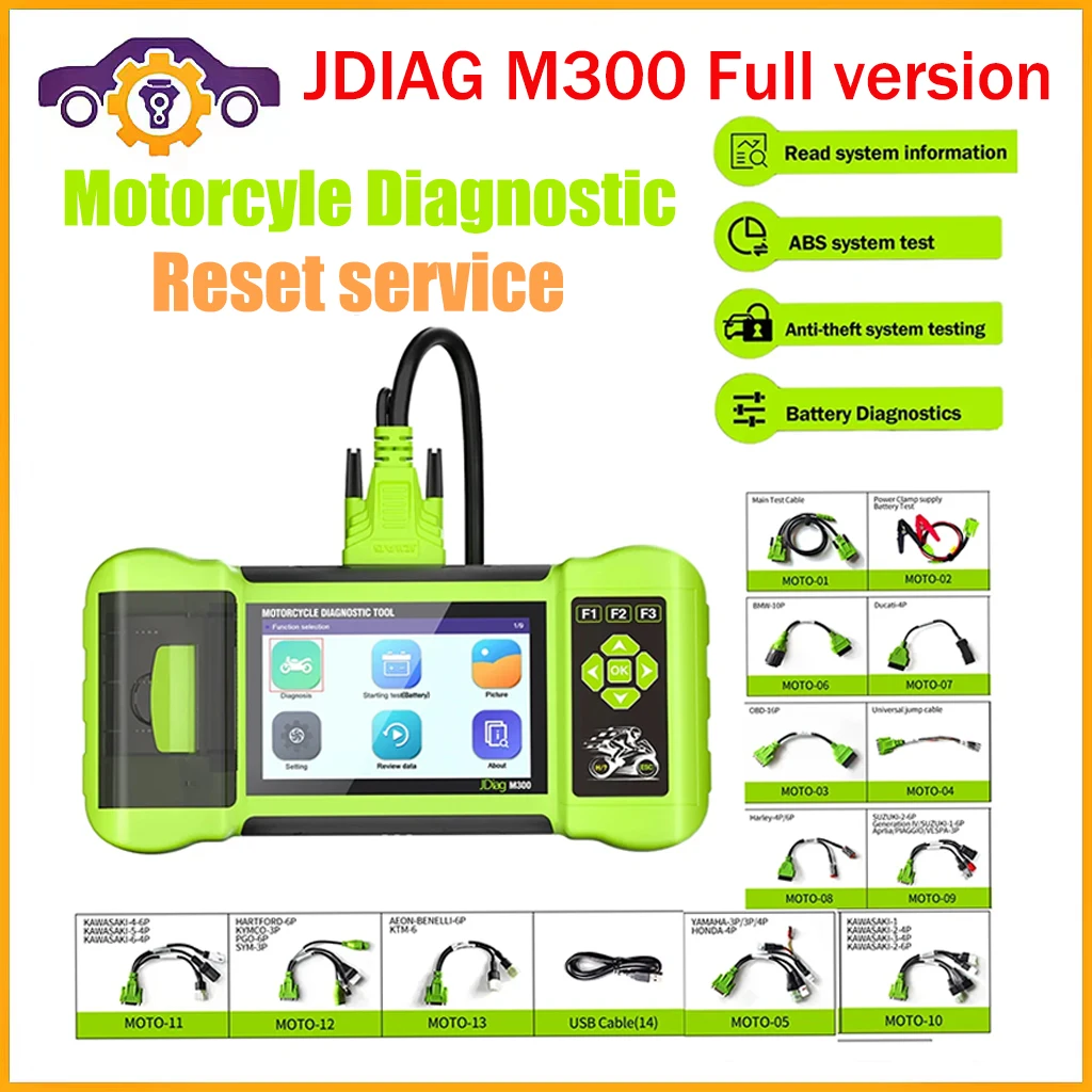 M 300 Jdiag M300 Motorcycle Diagnostic OBD2 Moto Fault Code Reader Service Reset Tool For BMW Harley Ducati Kawasaki KTM