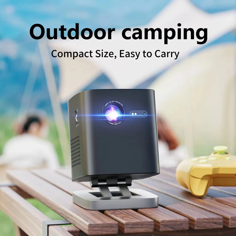 Mini DLP Projector Smart Android WiFi Por  720P 4K Compatible 3D   Video Projector for Home Movies and Games