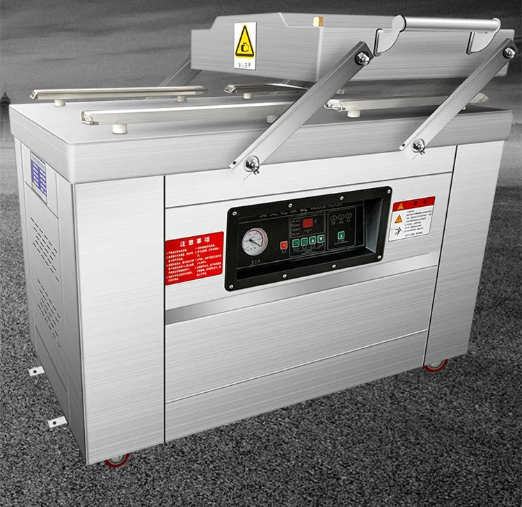 Commercial CE Certified Double Chamber Automatic Vaccum Sealer Vacuum Packing Machine Electric Cartons Provided PLC 1000W 750W