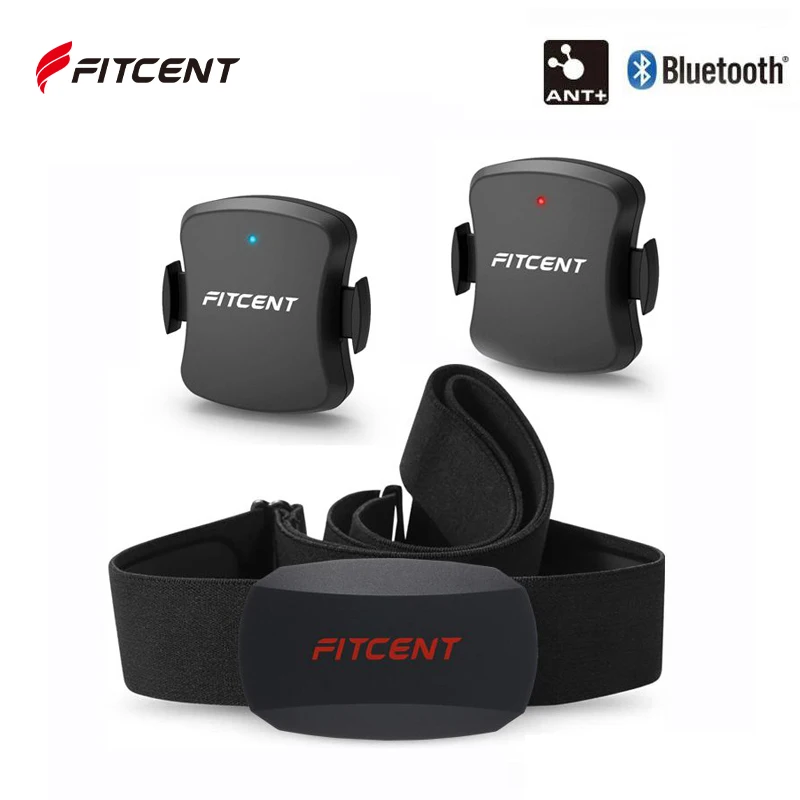 FITCENT Dual Mode Heart Rate Monitor ANT+ Blutooth Bike Cadence Speed Sensor Cyling Computer for Wahoo Garmin Zwift Sports 