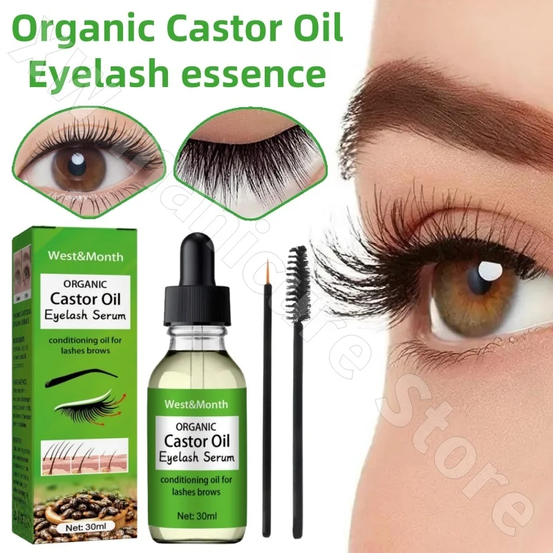 

West&Month Castor Oil Eyelash Fluid, Thick, Moisturized, Natural, Slender, Black Curled, Gentle, Traceless Eyelash Fluid 30ml