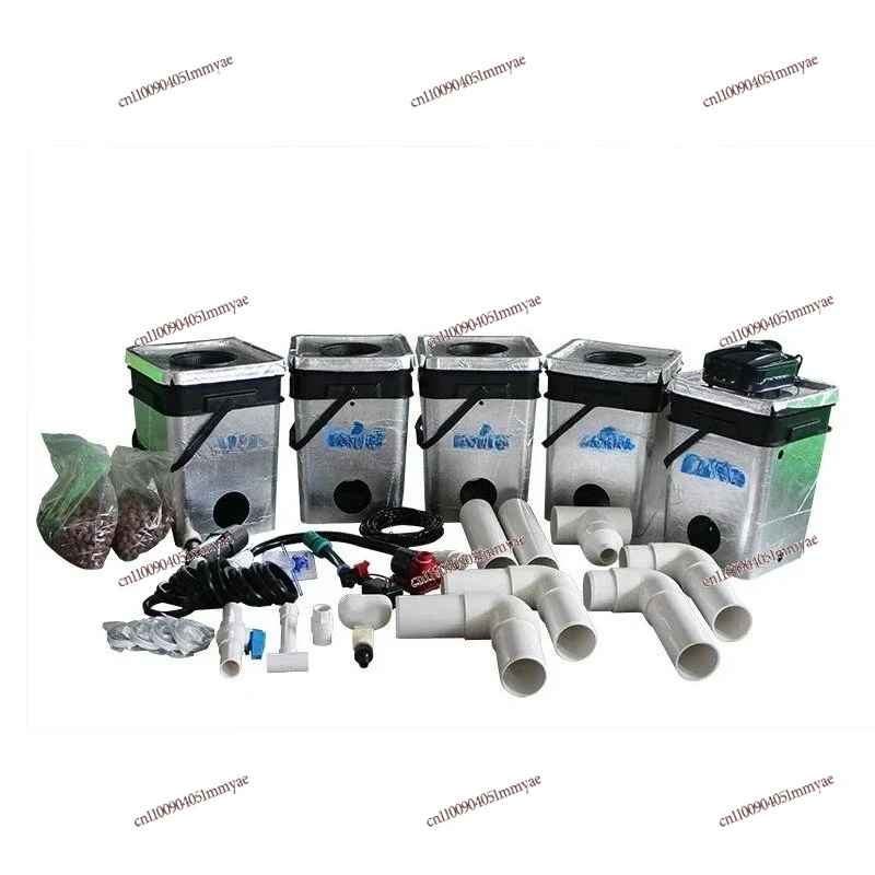 

5 gallon clone bucket RDWC 4 buckets recirculating Hydroponic system reflective coating