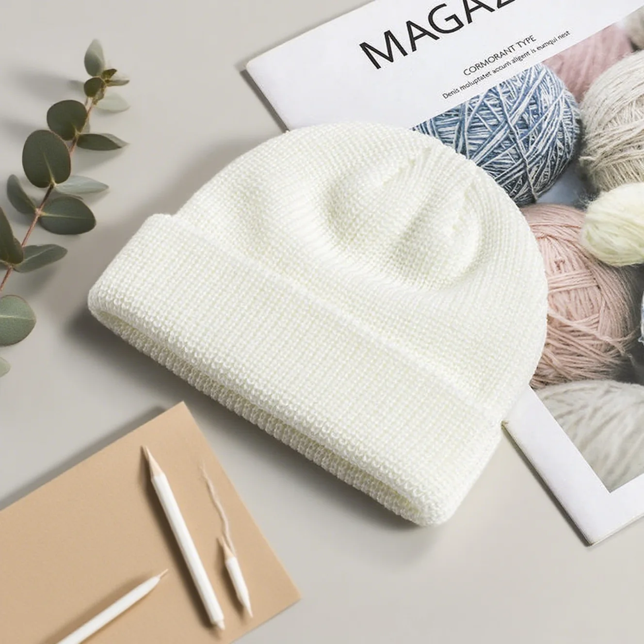 

Knit Beanie men's women's Woolen Hats Melon Hat Student Flip Up Warm Pullover Hats Windproof Outdoor Brim Knit Hats 4m875