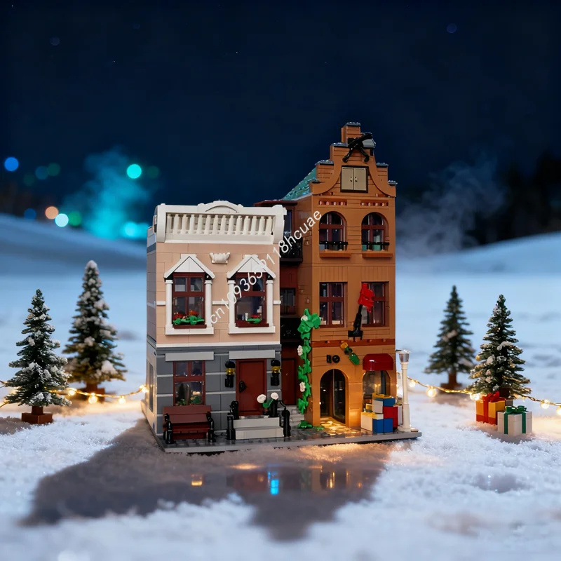 2527 Uds. MOC apartamento y tienda de vino modelo modular bloques de construcción juguetes arquitectura montar DIY regalo de Navidad creativo niños