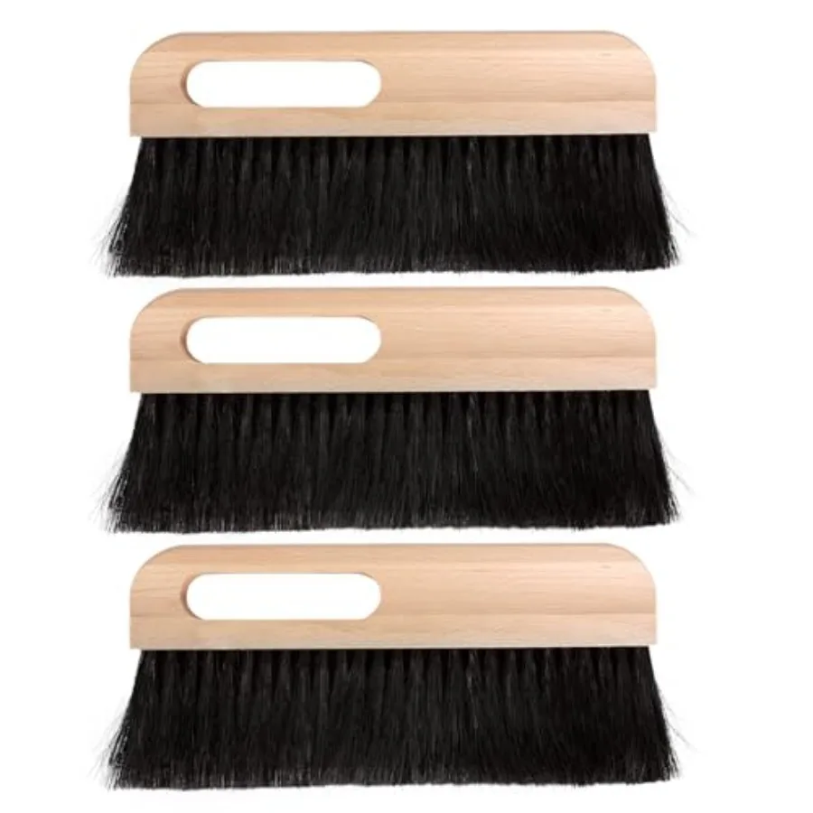 

Набор из 3 щеток для бетона с конским ворсом, длина 12 дюймов, черные волокна из конского волоса, деревянная ручка, для каменной кладки и бетона