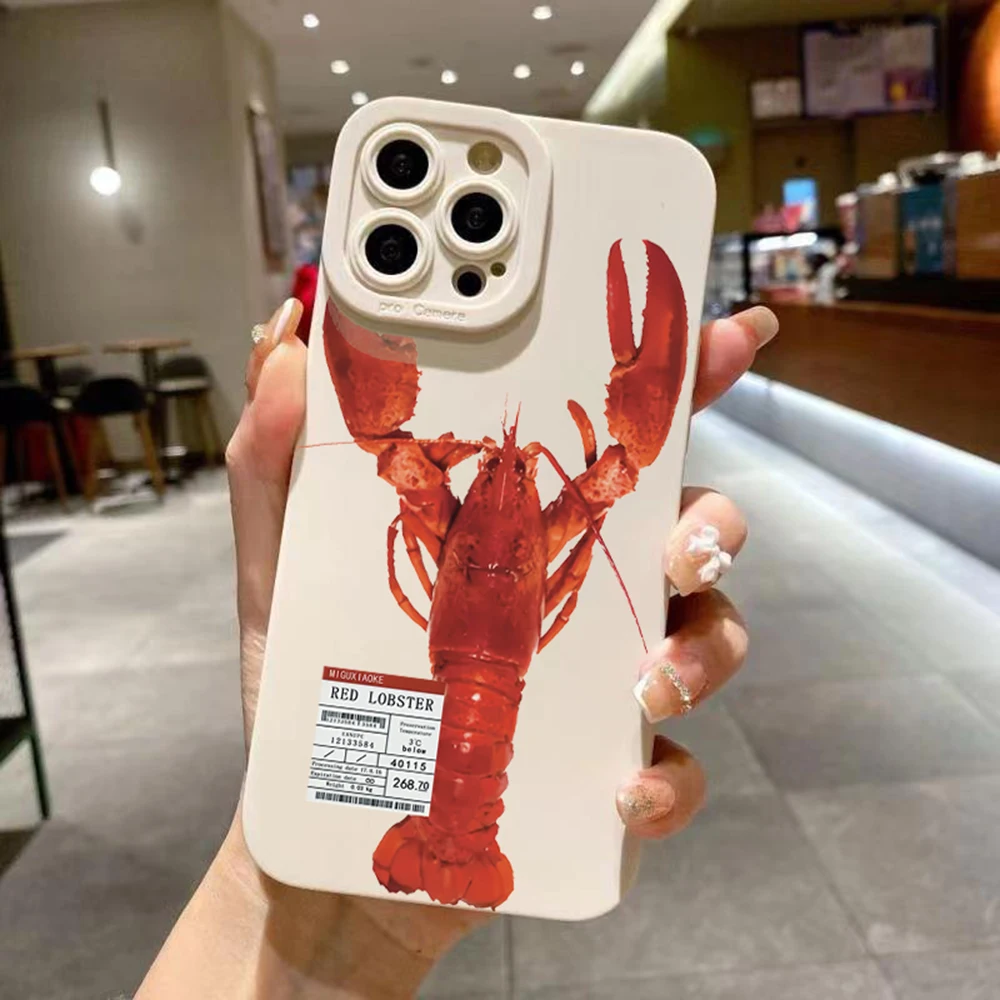 Pupil Full Screen Case For iPhone 16 15 14 13 12 11 X XR Xs SE2 SE 8 7 Plus Pro Max Mini Lobster Cat Dinosaur Bird Pattern Print