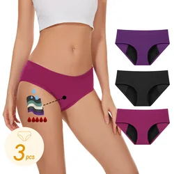 3pcs Menstrual Panties Cotton Very Abundant Overnight Heavy Flow Absorbency Incontinence Leak Proof Protective Period Briefs