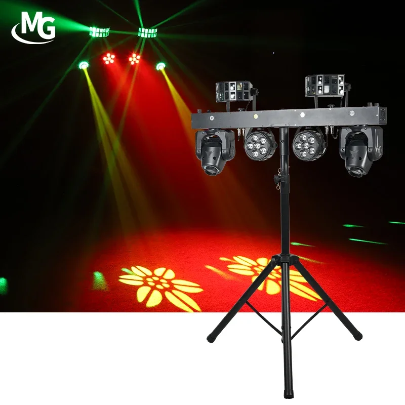 Портативный Dj Light Disco Set с подставкой RGBWA 5in1 Moving Head Beam Par Light Laser Light Dj Equipment для вечеринки, свадьбы, сцены