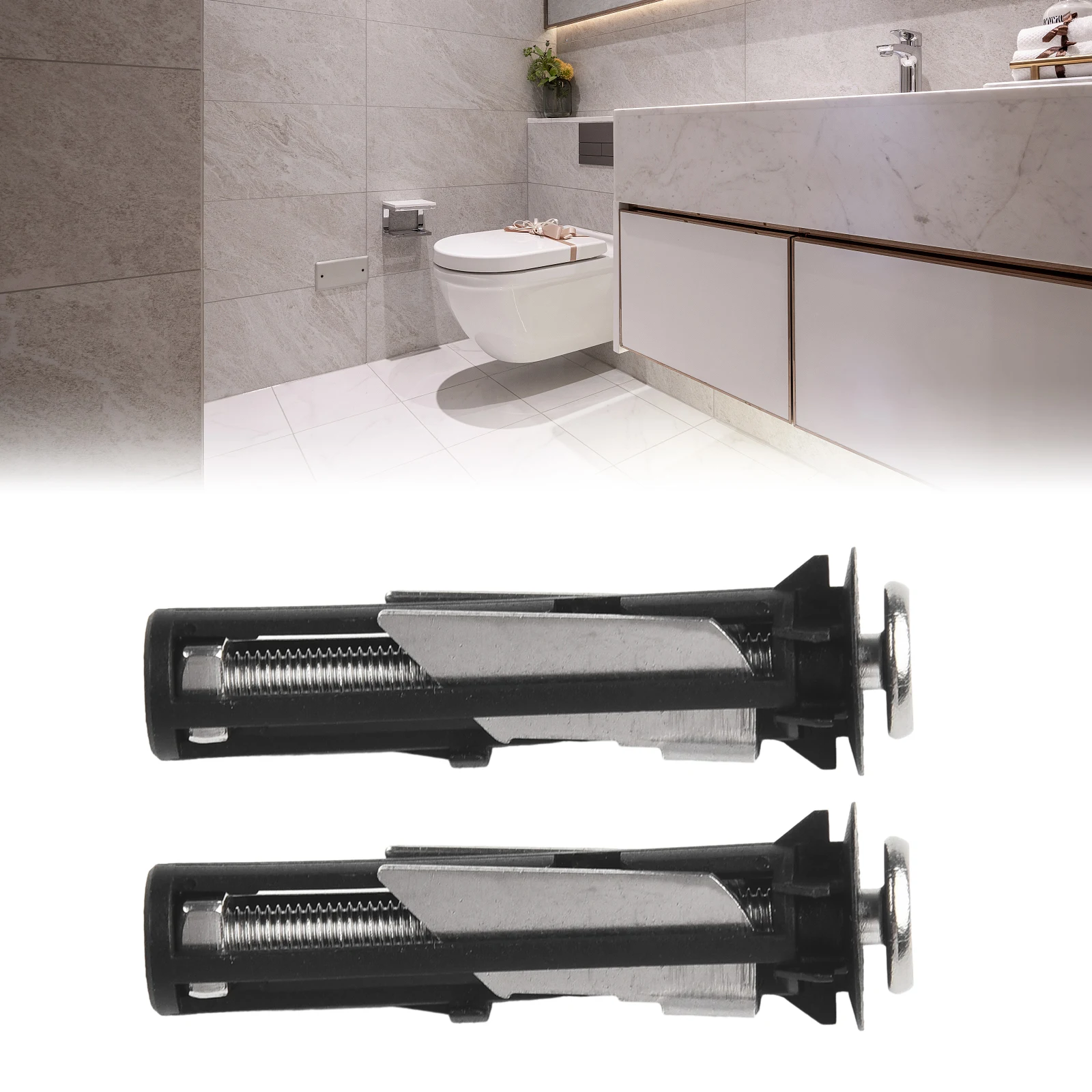 Toilet Seat Hinge Toilet Lid Fixing Spare Parts Stainless Steel Water Tank Bolt Set Compatible with Most Toilet Seats