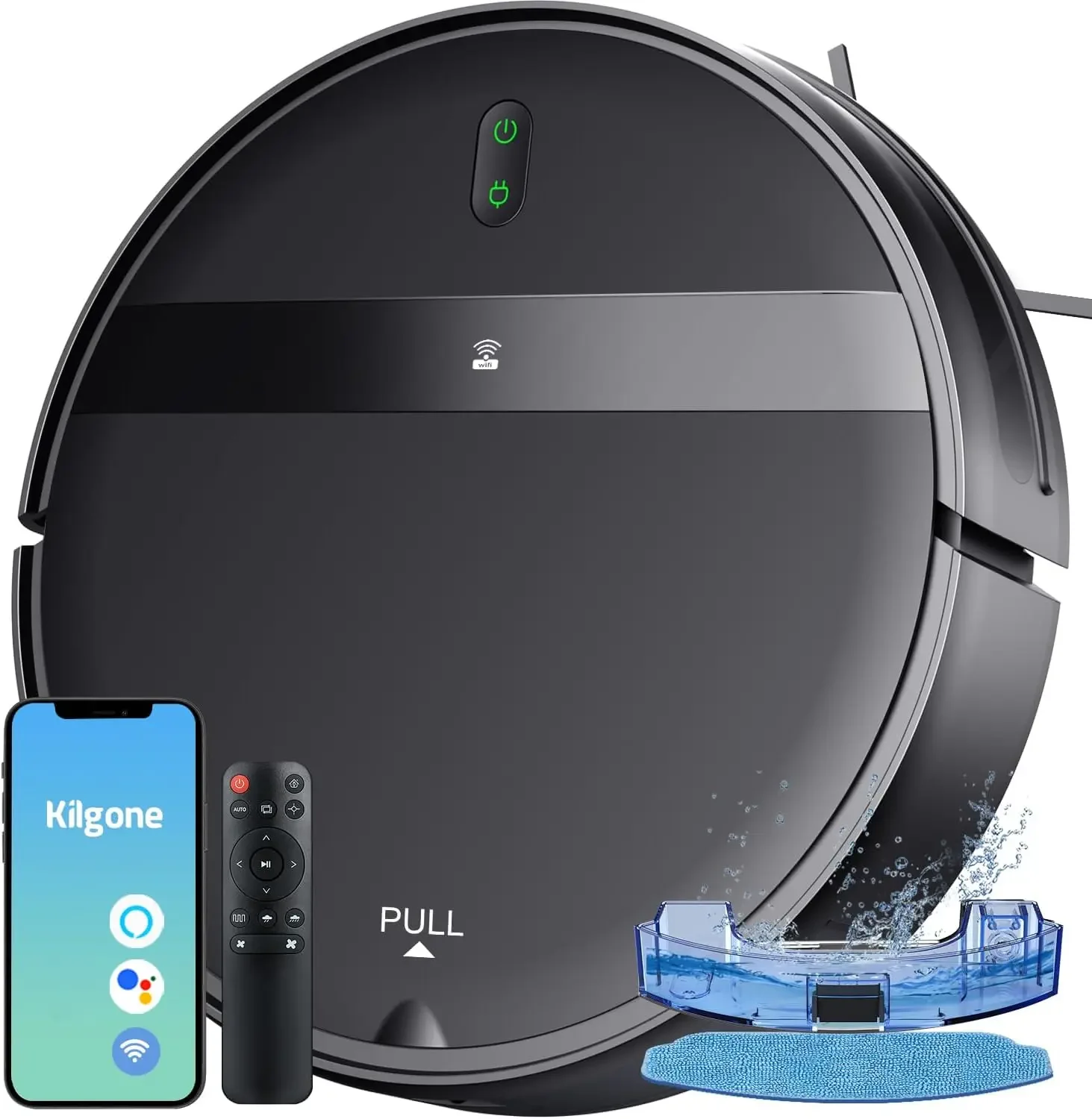 Robot Vacuum and Mop Combo with App/Voice Control, Robot Vacuums Cleaner and Mop 2 in 1, Robotic Vacuum Tangle-Free, Daily Sc