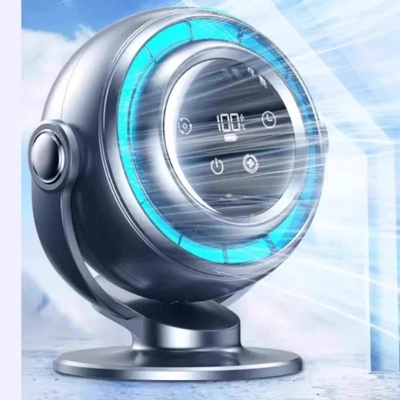 مروحة سطح مكتب صغيرة متأرجحة لتبريد المكاتب الصامتة، قابلة لإعادة الشحن، عمر بطارية طويل، محمولة، تبريد عالي السرعة للرياح