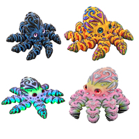 3D Printed Love Octopus Ornament Joint Mobility Simulated Octopus Animal Model Landscape Craft Home Desktop Decorations