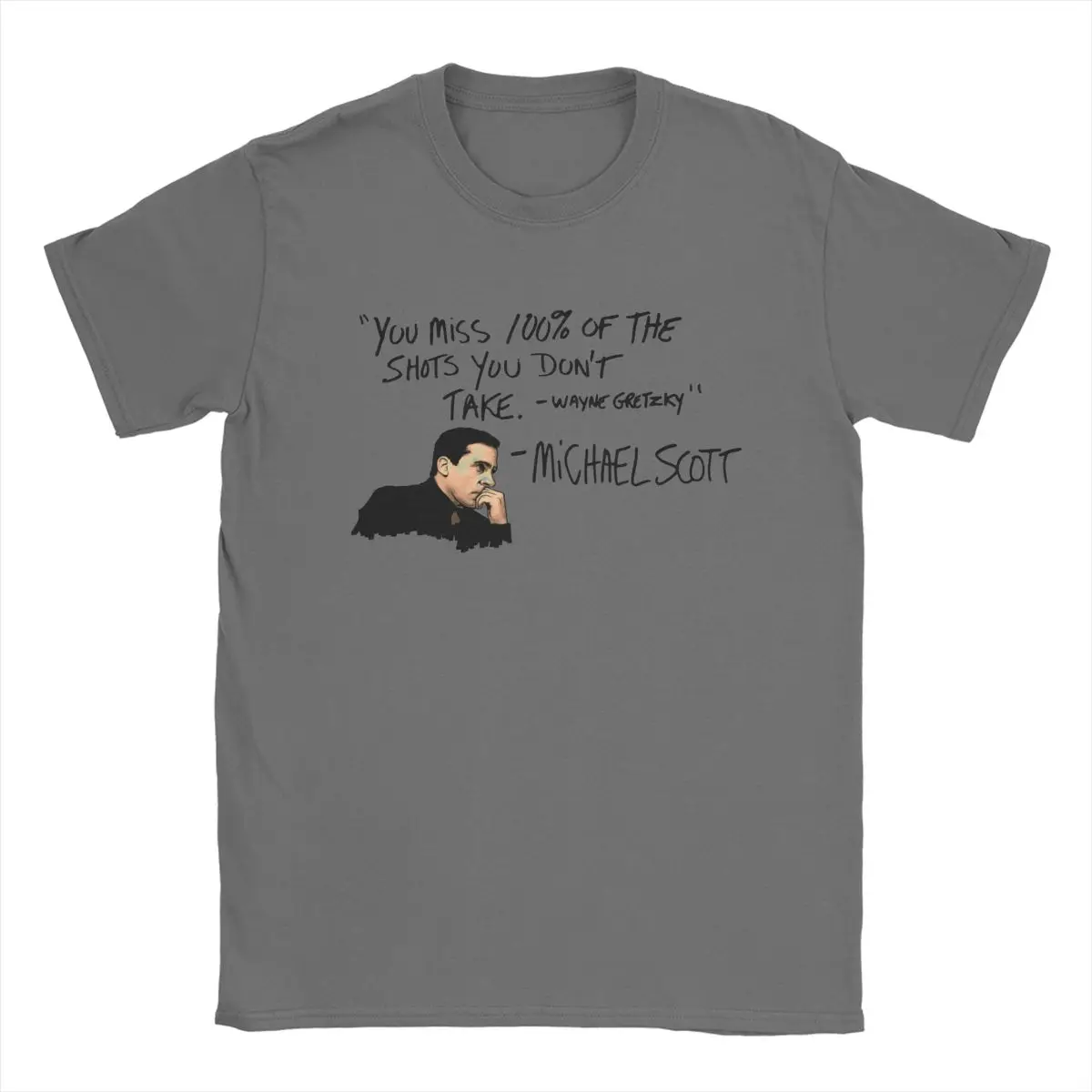 Michael Scott Quote The Office T Shirt for Men Pure Cotton Funny T-Shirt Crewneck Tv Show Tees Short Sleeve Tops Graphic