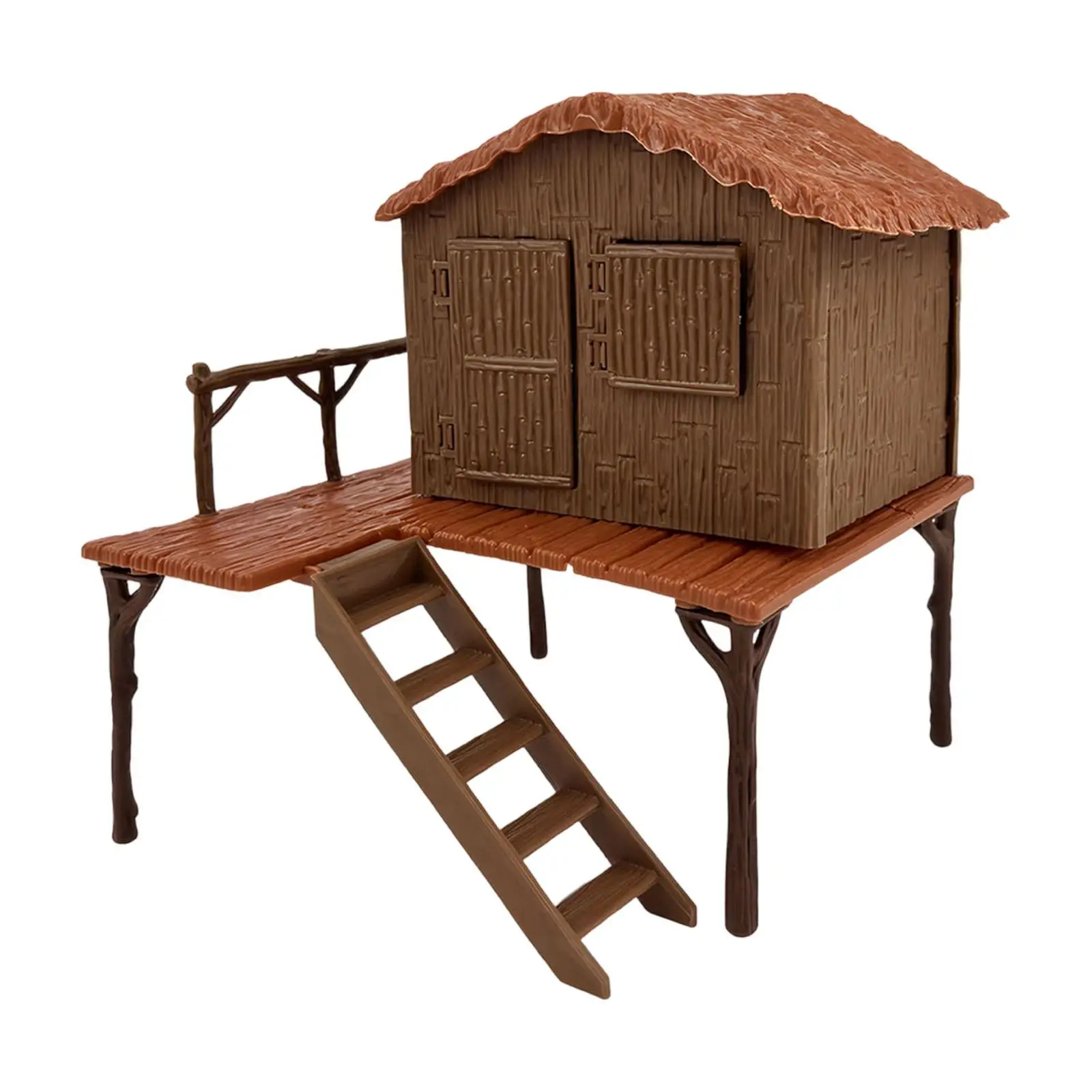 Kit de modelo de casa, telhado de palha, modelo de cena de casa, mini para hobby, mesa de areia, cenário ferroviário