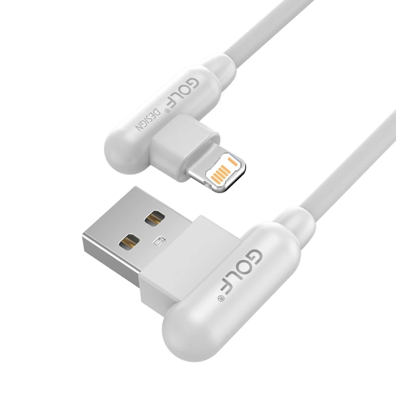 2m 90° Elbow USB Fast Charging Cable For iPhone 11 12 13 Mini 14 Pro XS Max X XR 6 6S 7 8 Plus Phone Gaming Quick Charge Cable