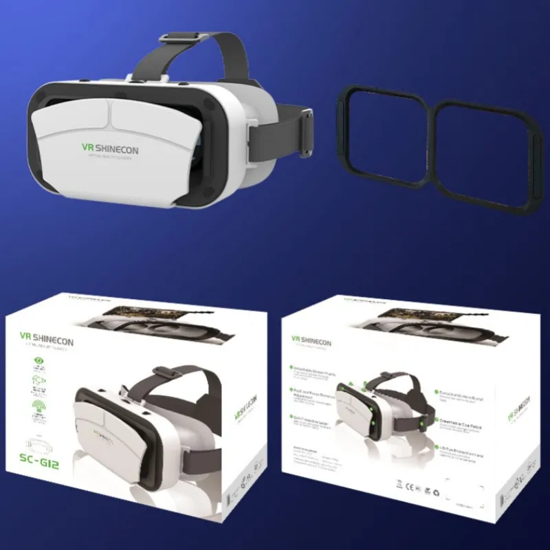 G12 IMAX نظارات الواقع الافتراضي العملاقة ، فيلم HD 3D ، صندوق كرتون Google ، خوذة الواقع الافتراضي لهاتف-7 بوصة ، عصا تحكم لعبة الدعم #4