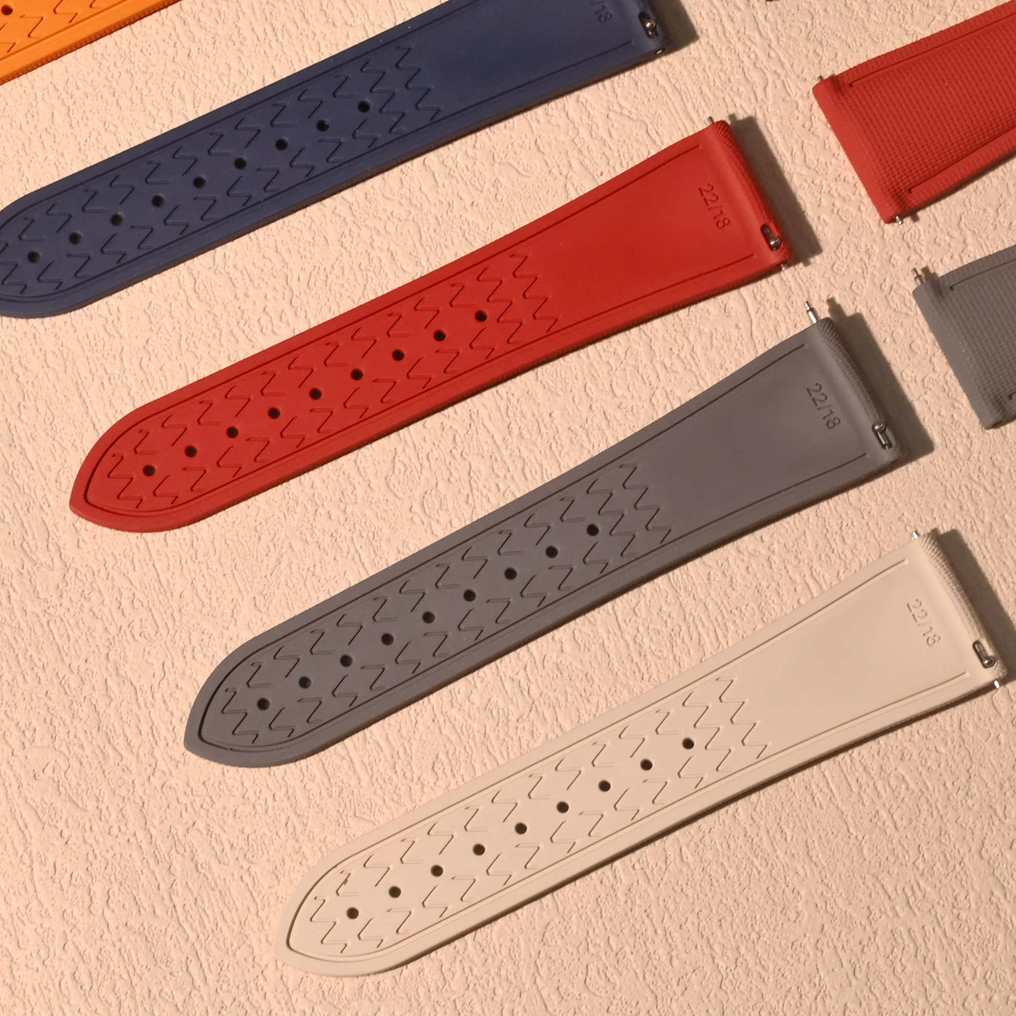 20 มม.21 มม.22 มม.ยาง FKM สายนาฬิกา Perfect Fit Cartier Santos Omega AP Panerai Sekio FLAT End Universal สายนาฬิกา