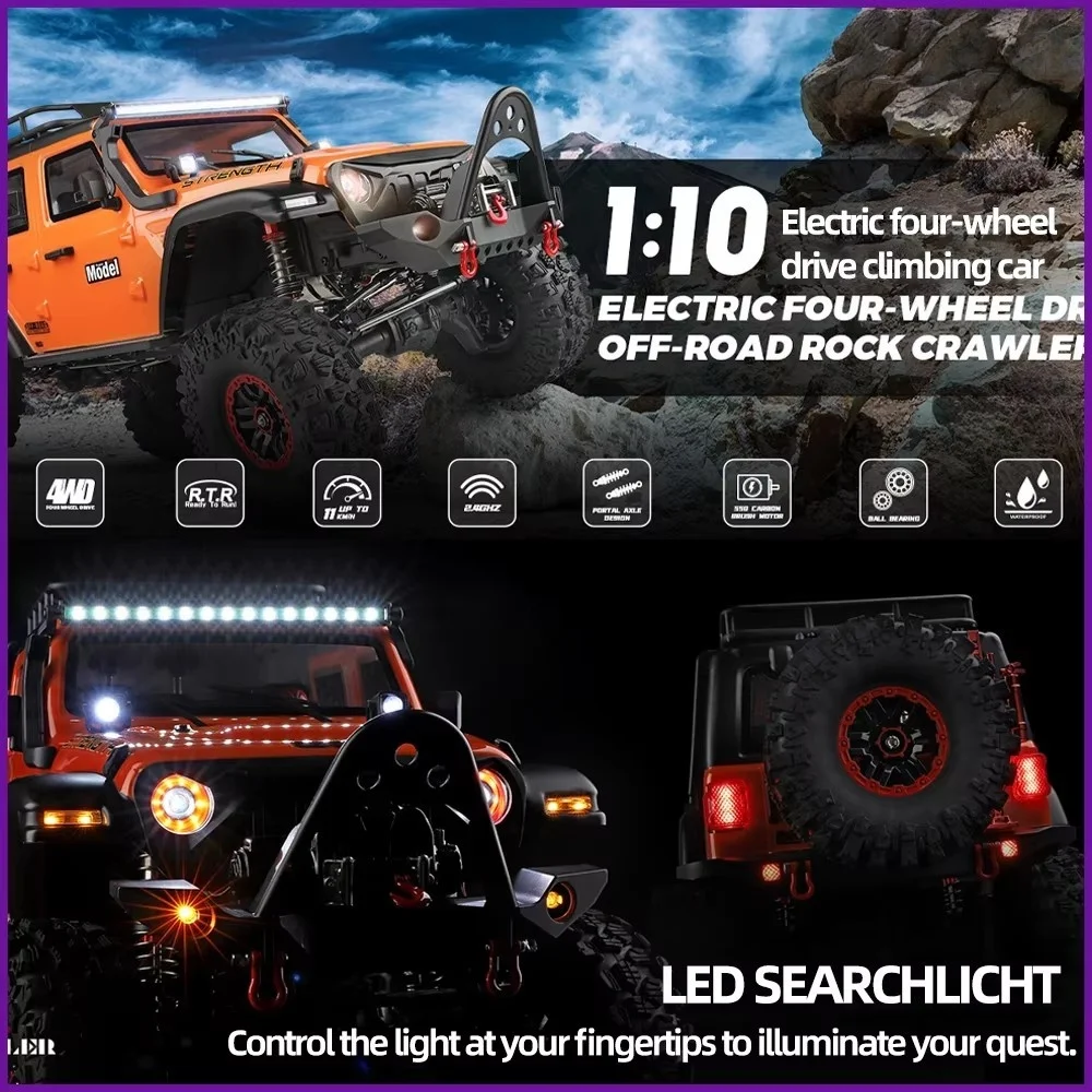 1/10 57CM Large Professional RC Car 4WD Off Road Climgbing Car 2.4G 100M Independent 3CH Receiver RC Racing Car Vehicle Gift Toy