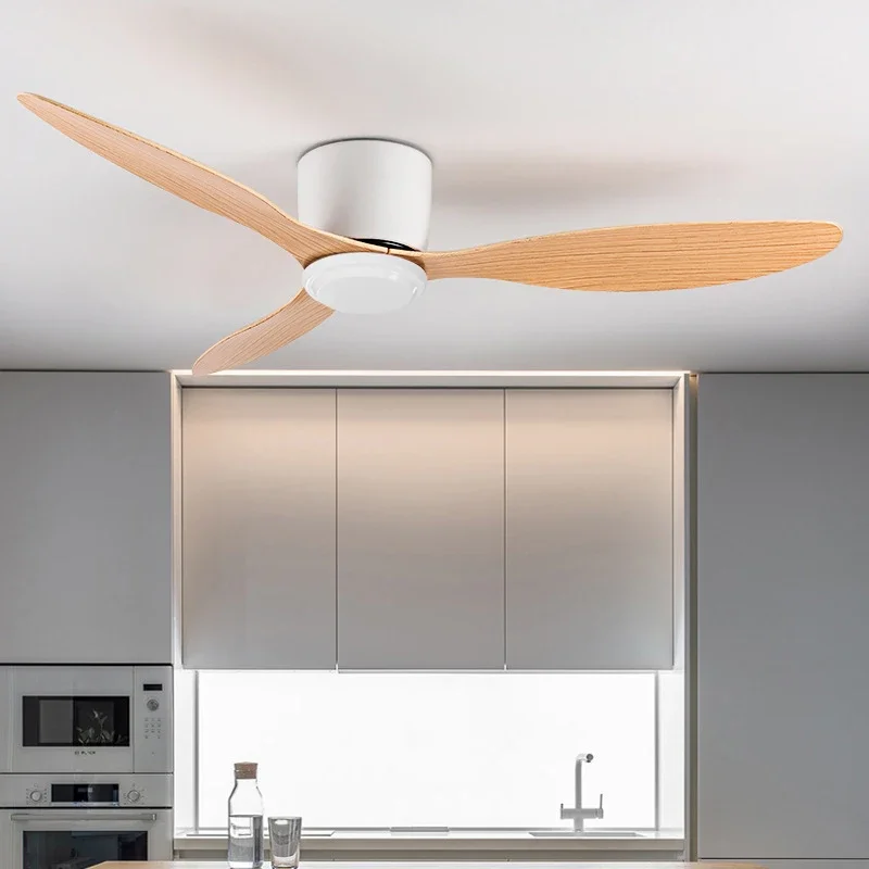 Modern Black White Low Floor DC Motor 30W Ceiling Fans With Remote Control Simple Ceiling Fan Without Light Home Fan