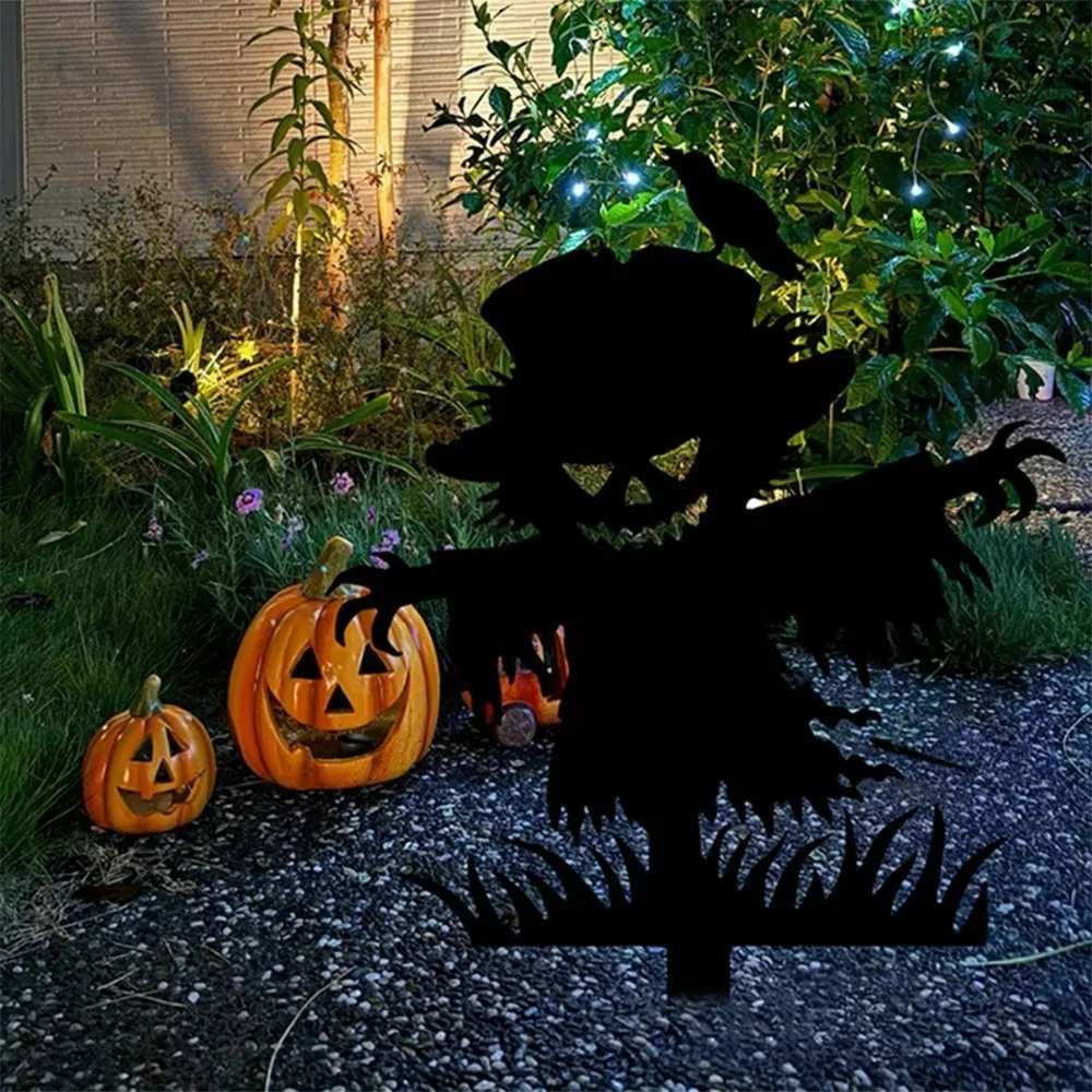 CIFBUY Wrought Iron Wall Art, Scary Shame Doll Metal Sculpture, Rustproof Halloween Ground Stake, Spooky Horror Outdoor