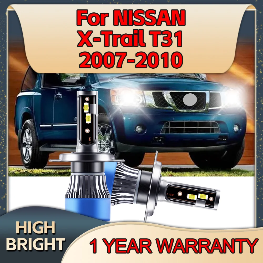 LED 30000LM Car Headlight Bulbs 6000K H4 HiLo Beam CSP Chip High Bright Light For NISSAN X-Trail T31 2007 2008 2009 2010