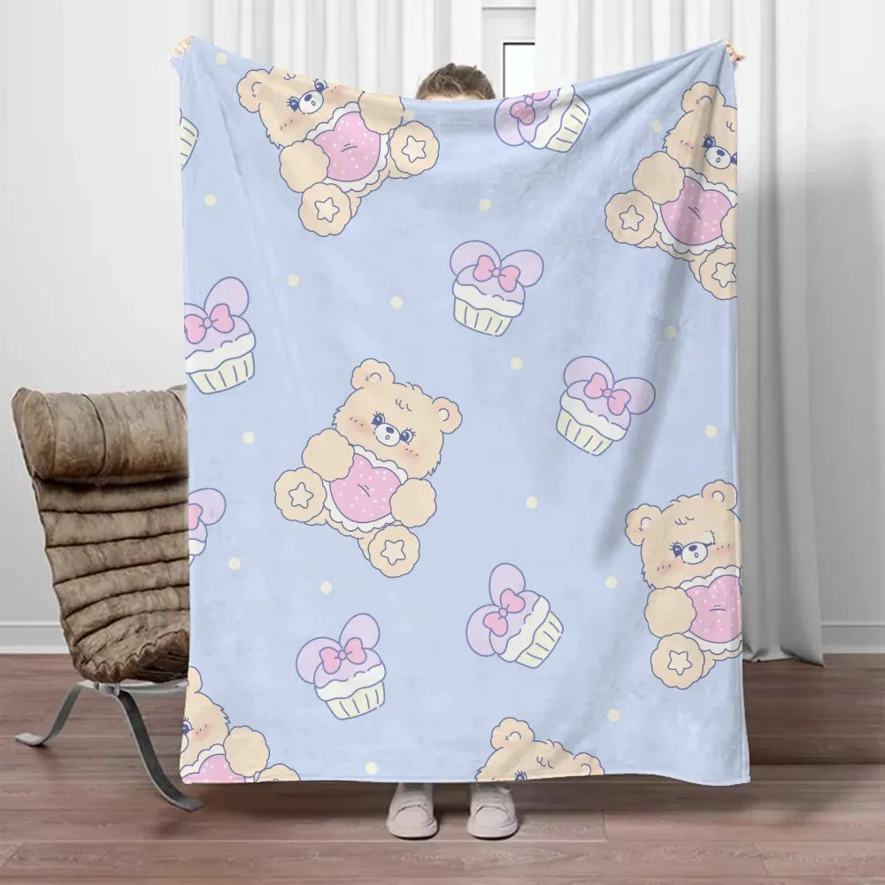 

Cute Cartoon Warm Printed Blanket Bedroom Livingroom Bed Warm Soft Comfortable AirConditioner Office Thin Blankets for Beds