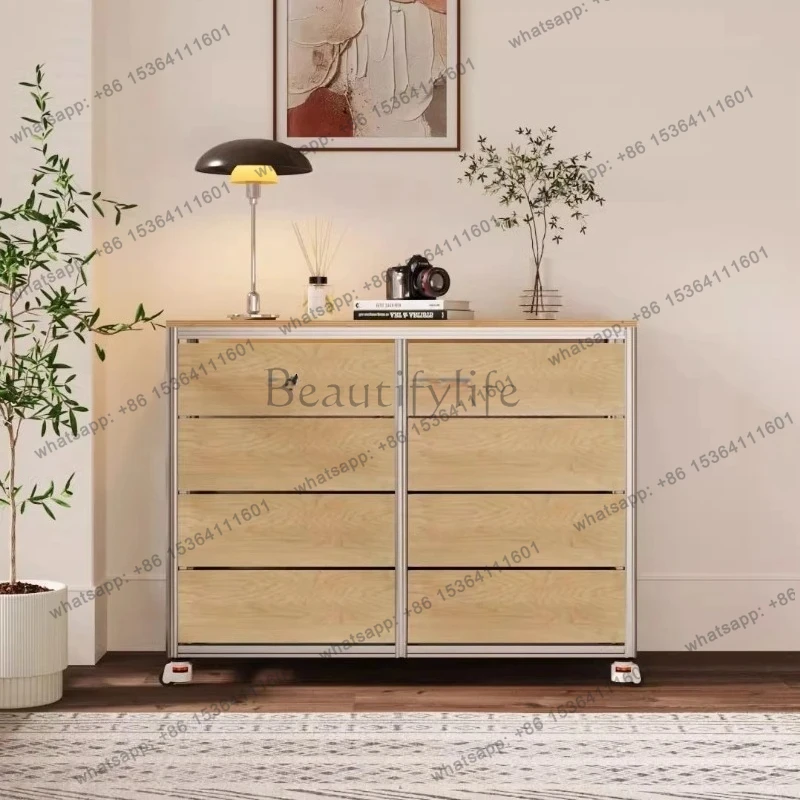 

aluminum profile multi-layer drawer storage cabinet birch dining side cabinet storage display Zhongdao Taiwan storage cabinet
