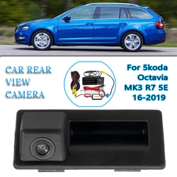 Manija de la puerta trasera del maletero del coche, cámara de visión trasera HD para Skoda Octavia MK3 A7 5E 2016 2017 2018 Superb 3